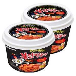 Buldak Original Tteokbokki 185g, Pastel de Arroz Picante Instantáneo Coreano Auténtico de Calidad Coreana, Snack Picante y Masticable en Vaso, Abrigos para Mujer - Product Image 1