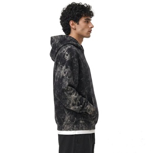 Custom Men's Acid Wash Hoodie Heavyweight Cotton Fleece Oversized Streetwear <b>Sweatshirt</b> With <b>Vintage</b> Washed Effect For Brands - Product Image 3