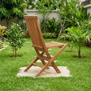 Silla Plegable de Madera de Teca para Exteriores, Diseño Moderno, Muebles Plegables para Jardín - Product Image 6