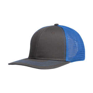 RICSA Blue White Mesh Leather Trucker <b>Cap</b> 3D Embroidery Logo Unisex Adjustable Breathable Casual Hat for Spring Summer Adults - Product Image 5
