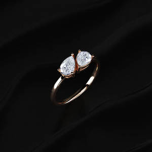 Bague tendance à double poire en diamant, 1,0 carat, diamant jaune de laboratoire, look élégant et unique, clarté VVS-VS, certifiée IGI - Product Image 6