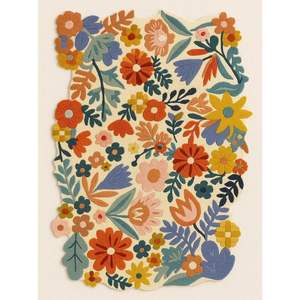 Tapis tufté à la main, motif floral multicolore aux couleurs de la coqueluche, tapis artisanal pour salon, décoration intérieure rectangulaire haut de gamme - Product Image 2