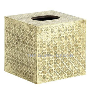 Latest Design Square Shape Gold Steel Metal <b>Tissue</b> <b>Paper</b> Box Tableware Hotel Use Restaurant Decoration - Product Image 6