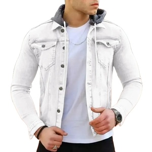 Veste décontractée en coton 100% pour hommes, streetwear vintage, à col rabattu et fermeture éclair, pour le printemps et l'automne, veste délavée pour hommes - Product Image 2