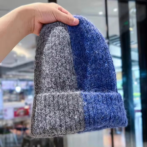 Bonnet unisexe noir 56-58CM en tricot côtelé, chapeau d'hiver décontracté pour adulte - Product Image 6
