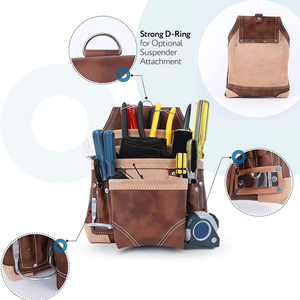 Wholesale Custom Professional 100% High Quality Leather <b>Tool</b> Kit Belt Heavy Duty with Canvas Material <b>Tool</b> Bag - Product Image 4