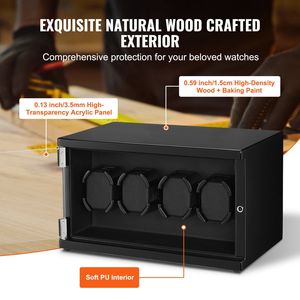 Super silenzioso giapponese Mabuchi Motors Watch Winder 4 orologi automatici per uomo donna blu LED luce accessori per schede ad alta densità - Product Image 6