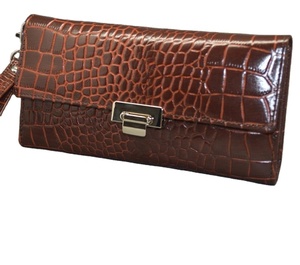 Women's Crocodile Pattern Long <b>Wallet</b> With Metal Buckle Closure Alligator Style Clutch Handbag - Product Image 1