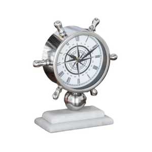 Rectangular Wooden Desk <b>Clock</b> Black Face White Roman Numerals Quartz Movement Rustic Handle Classic Modern Office Table <b>Clock</b> - Product Image 6