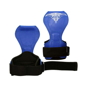 Poignées de musculation ASKIM IMPEX en PU bleu avec support de poignet réglable et sangle Velcro pour l'entraînement en salle de sport - Product Image 6