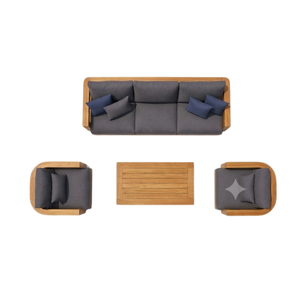 Juego de Sofás para Exteriores ARTERRA Premium Hotel Villa Teak, Cojines Resistentes a la Intemperie, Mesa de Centro Ovalada, Muebles de Patio - Product Image 2