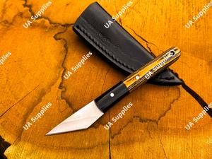 Cuchillo utilitario estilo Kiridashi forjado a mano con espiga completa, hoja fija de acero inoxidable, cuchillo de bolsillo EDC, OEM ODM al por mayor, madera - Product Image 5