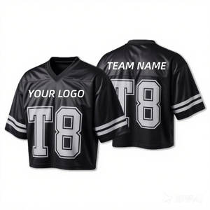 เสื้อฟุตบอลอเมริกันสำหรับผู้ใหญ่ ระบายอากาศได้ดี ป้องกันแบคทีเรีย แห้งเร็ว  รับสกรีนชื่อทีม  ผ้าโพลีเอสเตอร์/คอตตอน แขนสั้น  แบบ unisex - Product Image 6