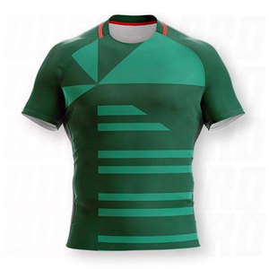 New Custom Design Printed Quick Dry Breathable Polyester Cotton Blend <b>Material</b> Men's Plus Size High Quality Rugby Jersey Custom - Product Image 3
