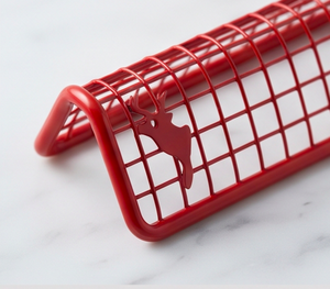 Reposacucharas de metal con recubrimiento en polvo rojo, soporte para cubiertos en forma de triángulo arqueado para uso en cocina, hogar y comedor. - Product Image 2