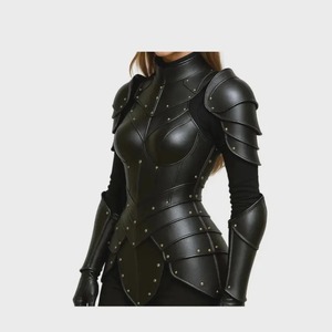 Corsé de Cuero Negro Hecho a Mano, Armadura Medieval Gótica - Product Image 3