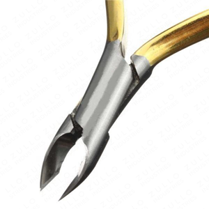 Mini pince à ongles en acier inoxydable doré de qualité supérieure, coupe-cuticules aiguisé avec étui, outil professionnel de podologie, logo OEM - Product Image 4