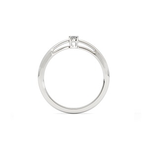 Anillo de Compromiso de Plata de Ley 925 con Diamante Redondo, Engaste de Garras, Estilo Minimalista, Unisex - Product Image 4