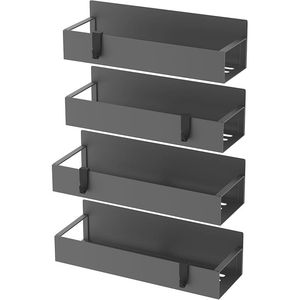 Set di 4 Organizzatori Magnetici per Spezie Grigio Scuro, Porta Spezie per Frigorifero e Forno, Gestione Efficiente della Cucina - Product Image 2