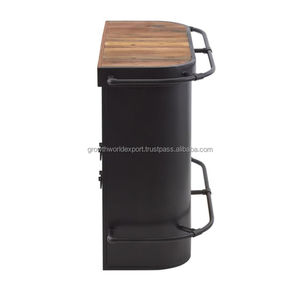 Mueble de Bar Moderno de Madera Maciza, Aparador con 2 Puertas, Almacenamiento de Lujo Hecho a Mano, Muebles para Sala de Estar de Rajasthan GWE248 - Product Image 5