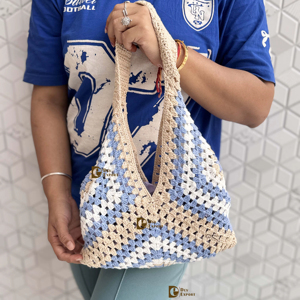 Bolso de paja de playa de verano de ganchillo Vintage bohemio hecho a mano diseñador bolso de hombro de mujer nueva colección bolso cuadrado de hierba de mar - Product Image 1