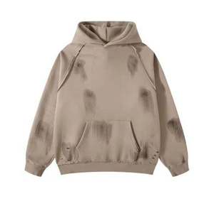 Sudadera con Capucha Tie-Dye para Hombre, Manga Raglán, Estilo Holgado, Informal, Otoñal, Tejido FRENCH TERRY, Diseño con Bolsillos - Product Image 1