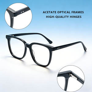 Op maat gemaakte logo optische monturen transparante acetaat brillenmonturen voor heren en dames anti-blauw licht vierkante acetaat brilmonturen - Product Image 3