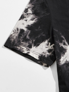 T-shirt en coton tie-dye décontracté à manches courtes pour homme, coupe régulière, respirant, anti-boulochage, séchage rapide, jersey 220g, haute qualité - Product Image 6