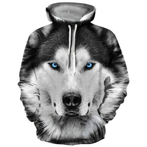 2021 Sudadera con capucha para hombre, ropa de calle de moda, Hip Hop Sudadera CON CAPUCHA DE, sudadera de manga larga, chaqueta con estampado de lobo 3D, sudadera de gran tamaño-DH823H20 - Product Image 5