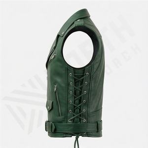 เสื้อกั๊กหนังแท้ NAI-5083A สำหรับนักขี่มอเตอร์ไซค์ ขายส่ง คุณภาพสูงสุด แฟชั่นเสื้อแจ็คเก็ตมอเตอร์ไซค์ อุปกรณ์ป้องกันการขับขี่ สีตามสั่ง - Product Image 3