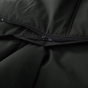 Veste d'hiver pour homme en duvet matelassé à capuche, col montant, coupe-vent épaisse, décontractée, longueur normale, noire, 100% polyester - Product Image 5