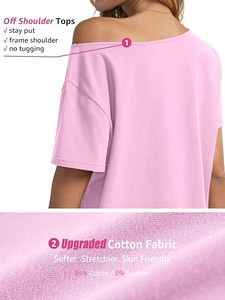 Camiseta de Lona Ecológica de Alta Calidad para Mujer, con Hombros Descubiertos, Logotipo Personalizado Impreso, Algodón Lavado, Tejido de Punto, Informal de Verano - Product Image 5
