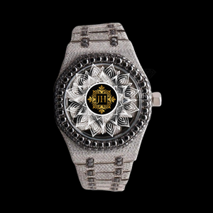 Reloj de Lujo Personalizable para Hombre, Estilo Hip Hop, Movimiento de Cuarzo, con Moissanita y Diamantes Reales, Correa de Acero Inoxidable, Unisex - Product Image 1
