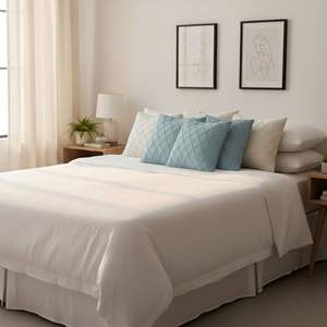 SOGA Ensemble de housses de coussin décoratives en tricot diamant bleu ciel et tricot torsadé crème, 6 pièces - Product Image 5