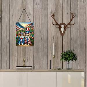 All American Chihuahua Wall Door Hanging Prints 12x16 Multicolor Aluminio Metal Sign para cocina Decoración para el hogar Placa de la puerta delantera - Product Image 3