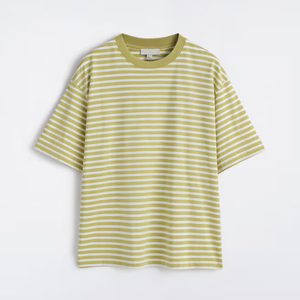 Wholesale <b>Men</b> 100% Cotton <b>Striped</b> <b>T</b> <b>Shirts</b> Oversized Dropped Shoulder Yarn Dyed Blank Tees Custom Logo Casual Streetwear <b>T</b> <b>Shirt</b> - Product Image 2