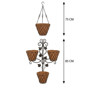 Paniers suspendus en fibre de coco, 100% naturels, ronds, en fibre de coco pour plantes - Product Image 6