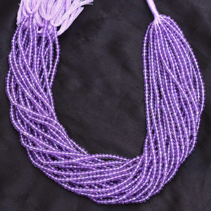 AAA+ Amethyst 3mm-4mm Rondelle Micro Faceted Beads Natural <b>Pink</b> Amethyst Semi Precious Gemstone Loose Beads for Jewelry Making - Product Image 3