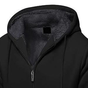 Sweat à capuche zippé pour homme, sur mesure, avec logo, prix de gros d'usine, 100% coton, thermique pour l'hiver - Product Image 3