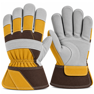 Gants de travail Rigger 2026 – Le meilleur choix en jaune moutarde et marron avec paume texturée et manchette large – Gants de protection pour les mains - Product Image 1