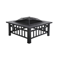 Brasero carré en métal pour extérieur, table de brasero à bois, grils de camping, barbecue portable, fournitures de jardin FP004