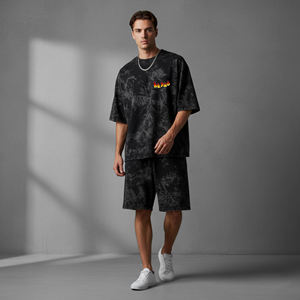 Terzo Sports Customized Men's <b>Tie</b> <b>Dye</b> Cotton T-Shirt Shorts Set Crew Neck Regular Fit Summer Casual Reversible Breathable - Product Image 4