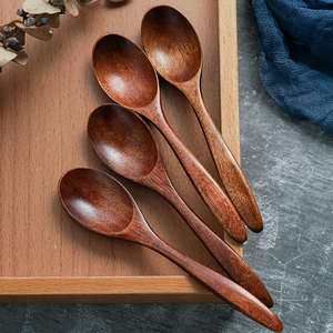 Cucharas de Madera de Estilo Japonés Moderno – Utensilios con Mango Largo y Logotipo Personalizado para Cocina, Repostería y Servicio en Fiestas - Product Image 4