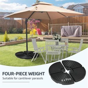 Base per Ombrellone Quadrato da Giardino in Acciaio Inossidabile per Patio, Ristorante, Hotel, Spiaggia, Piscina, Raggio 3m, Struttura in Acciaio - Product Image 4