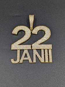 จี้คริสตัลชุบทอง 22 จานี สไตล์ฮิปฮอป ของขวัญสำหรับทุกเพศ - Product Image 6