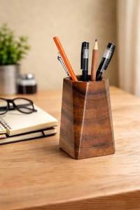 Premium Wooden Pen Stand Organizer <b>for</b> Pens Pencils Brushes Multi Functional Wooden Desk Organizer with Pen Holder - Product Image 6