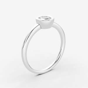 Anillo Solitario Redondo con Bisel Natural en Oro Rosa de 18K, Anillo Solitario Clásico con Engaste de Garras, Anillo de Diamantes con Certificación IGI, Tendencia Actual - Product Image 6
