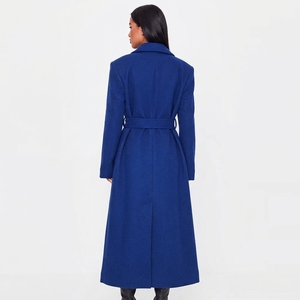 <b>Women</b> Long Formal <b>Coat</b> <b>Belted</b> Waist Lapel Collar <b>Wool</b> Blend Full Length Warm Winter Fashion Outerwear - Product Image 3