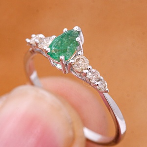 Wholesale Handmade 925 Solid Sterling <b>Silver</b> Engagement <b>Rings</b> Precious Natural <b>Emerald</b> Diamond Gemstone IGI Certified Weddings - Product Image 4