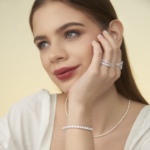 10CT Round Lab Grown Diamond Tennis <b>Bracelet</b> 18K White Gold Wholesale Solid Gold Fine Jewelry Manufacturer - Product Image 5